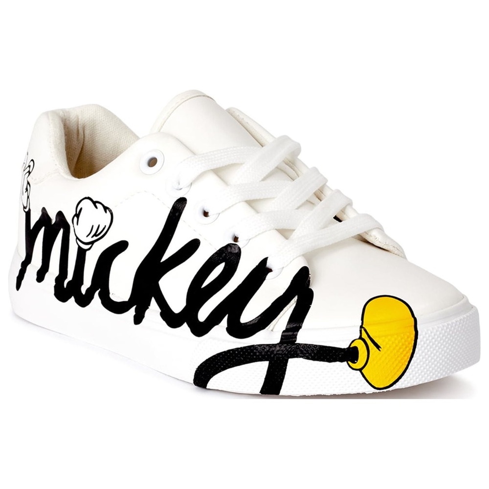 Disney Mickey Kids White and Yellow Sneakers